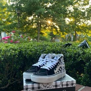 Vans Platform High Top Checkerboard Skate Shoe